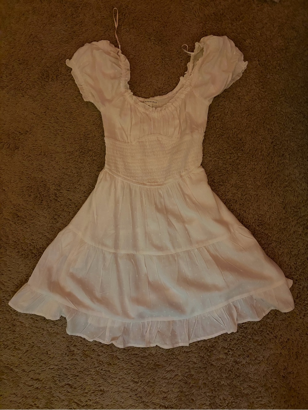 Aeropostale White Ruffle Tiered Short Dress